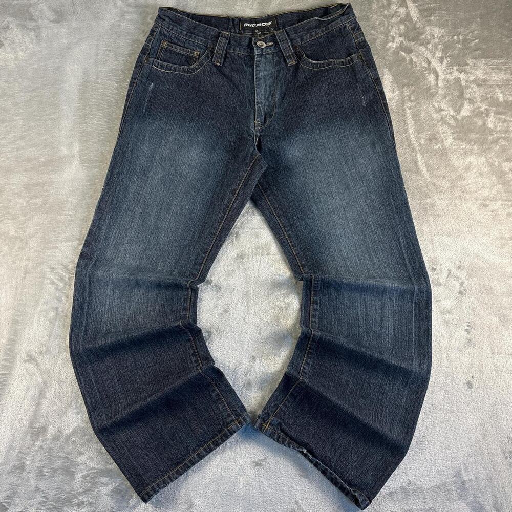 Micros Y2K Baggy Jeans Men’s 32x30 Dark Wash Vintage Skater Denim